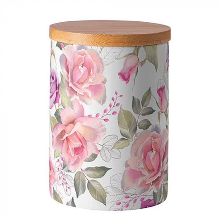 Barattolo medio in ceramica con tappo in legno Josephine