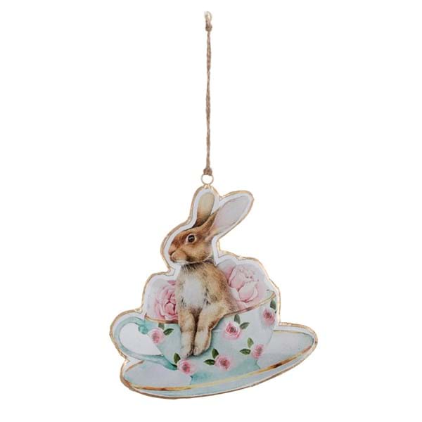 Decoro Coniglietto in tazza Pasqua Corelli collection di Blanc Mariclò
