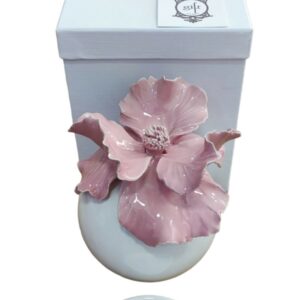 Profumatore in ceramica di Capodimonte con bacchette iris colore rosa