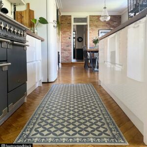 Tappeto Sofie Blu Concrete in vinile 80x195 Beija Flor - immagine 2