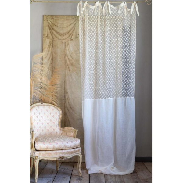 Tenda in misto lino Dentelle collection di Blanc Mariclò