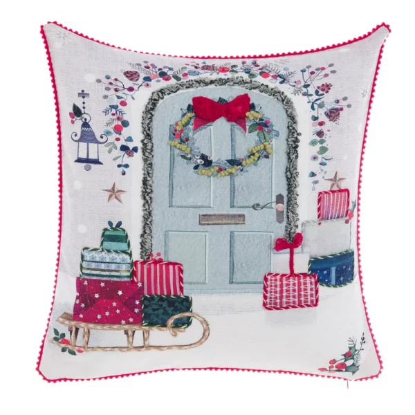 Cuscino arredo in cotone 45x45 ricamato di Blanc Mariclò