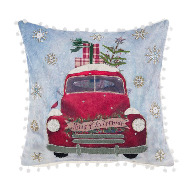 Cuscino arredo in cotone 45x45 ricamato di Blanc Mariclò