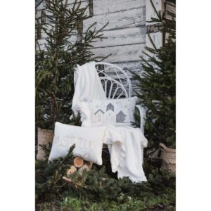 Plaid con gala 260gsm in 3 colori 140x180 "Romantic Frill" collection di Blanc Mariclò