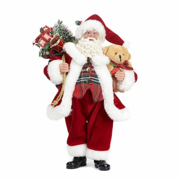 Babbo Natale da appoggio 28cm con orso e doni di Goodwill