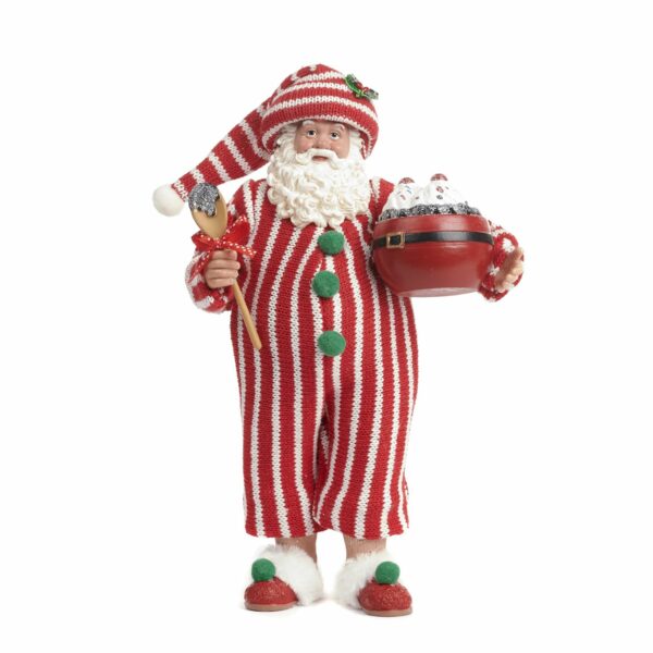 Babbo Natale da appoggio 28cm con pigiama e pentola di Goodwill