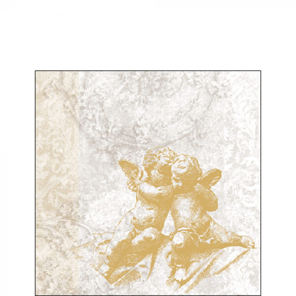 Tovagliolo 3 veli in carta 33x33 classic angels oro