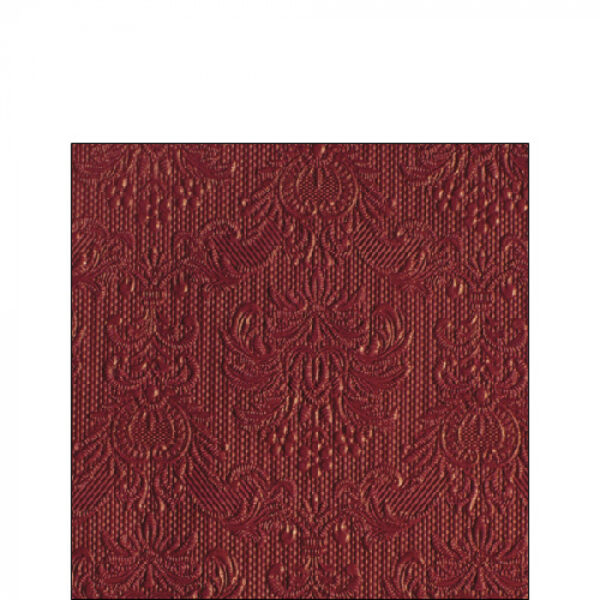 Tovagliolo 3 veli in carta 33x33 Elegance bordeaux con decoro damascato a rilievo