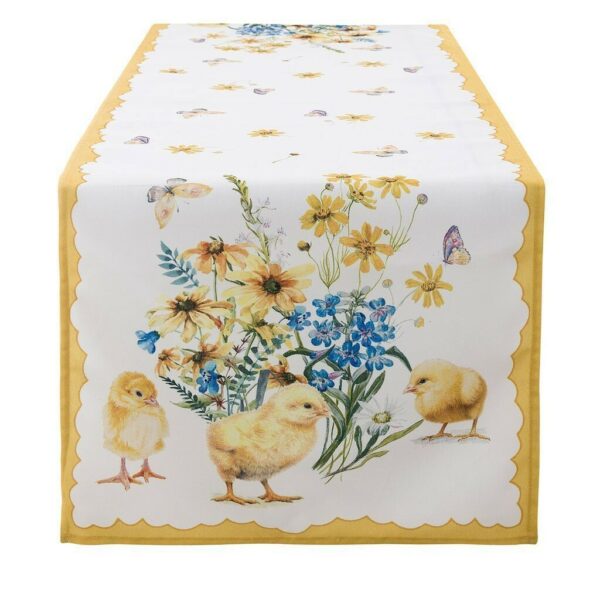 Runner pasquale stampa pulcini 45x150 Sweet Chick collection di Blanc Mariclò
