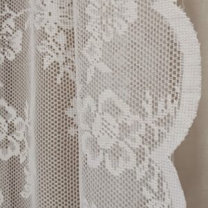 Coppia tende in pizzo sintetico bianco 140x290 Dianthus di Mia - immagine 2