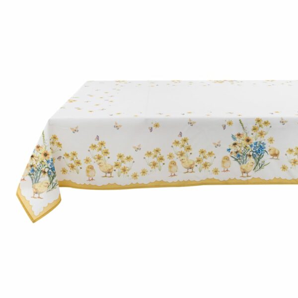 Tovaglia pasquale stampa pulcini 145x220 Sweet Chick collection di Blanc Mariclò