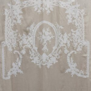 Tenda in lino naturale con decoro intagliato bianco 150x290 Diana di Mia - immagine 2